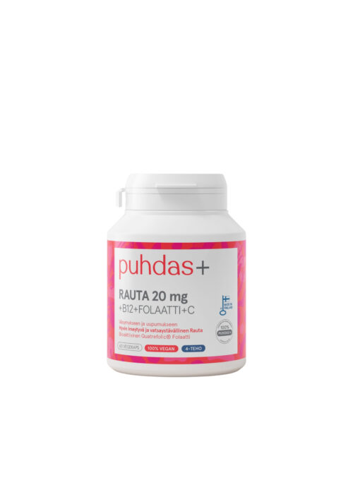 Raud 20 mg + B12 + Foolhape + C-vitamiin 60 Kapslit