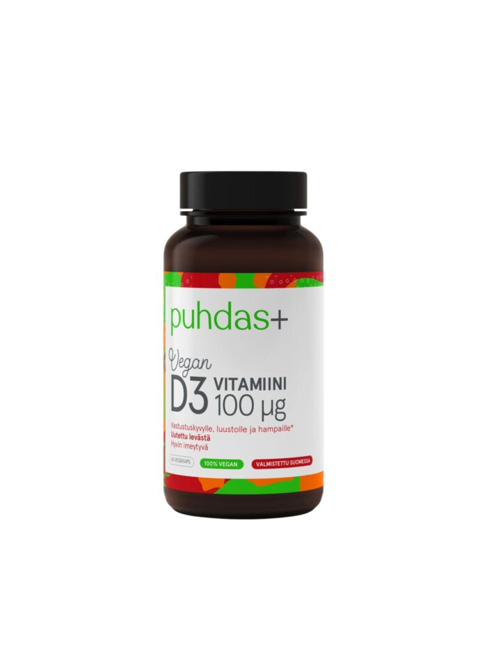 Puhdas+ Vegan D3 vitamiin 100 µg 60 kapslit