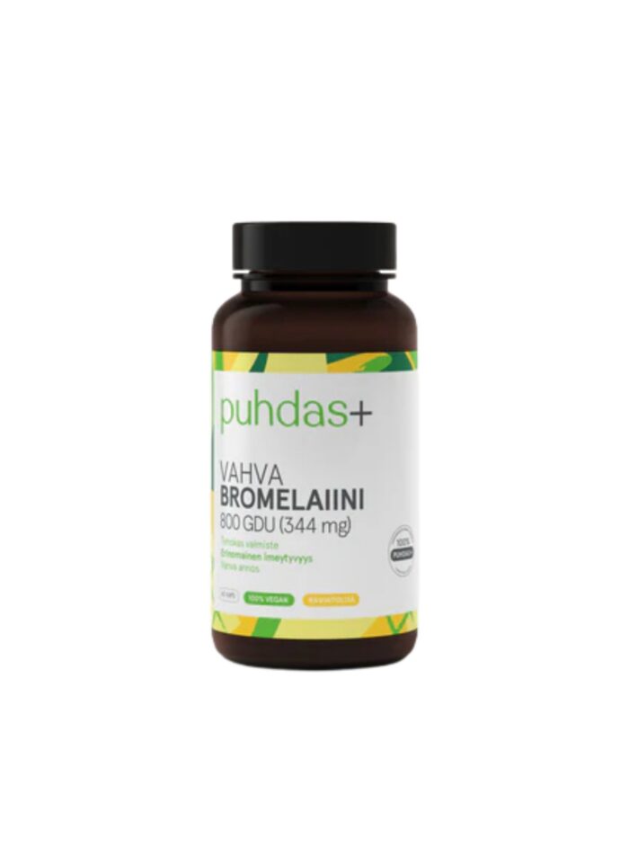 Pure+ Strength bromelaīns 800 GDU (344 mg), 60 kapsulas